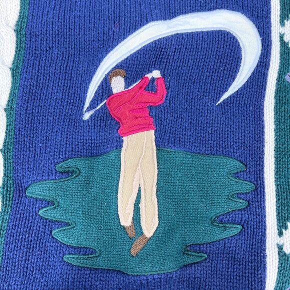 Vintage 90s Clubfellow 100% Cotton Golf Sweater Size 2XL - Picture 7 of 10
